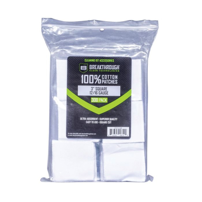 Breakthrough Clean 100% Cotton Square Patches 3" x 3" - Extra Large Cleaning Patches - BT-CP-S-3-300 - Breakthrough Clean