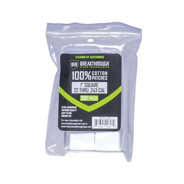 Breakthrough Clean 100% Cotton Square Patches 1" x 1", White - BT-CP-S-1-200 - Breakthrough Clean