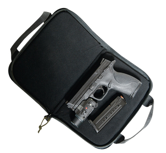 GPS Large Memory Foam Handgun Case w/ Lockable Zippers - GPS-1485PCMF