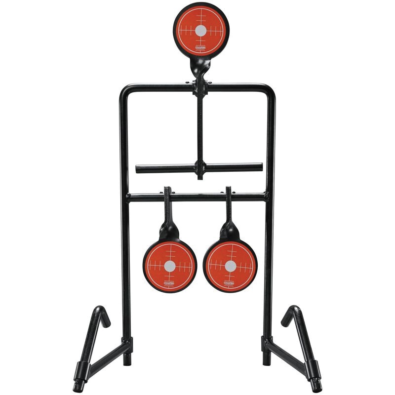 Champion Targets Auto Reset Triple Gong Target, Black/Orange - 40870 - Champion