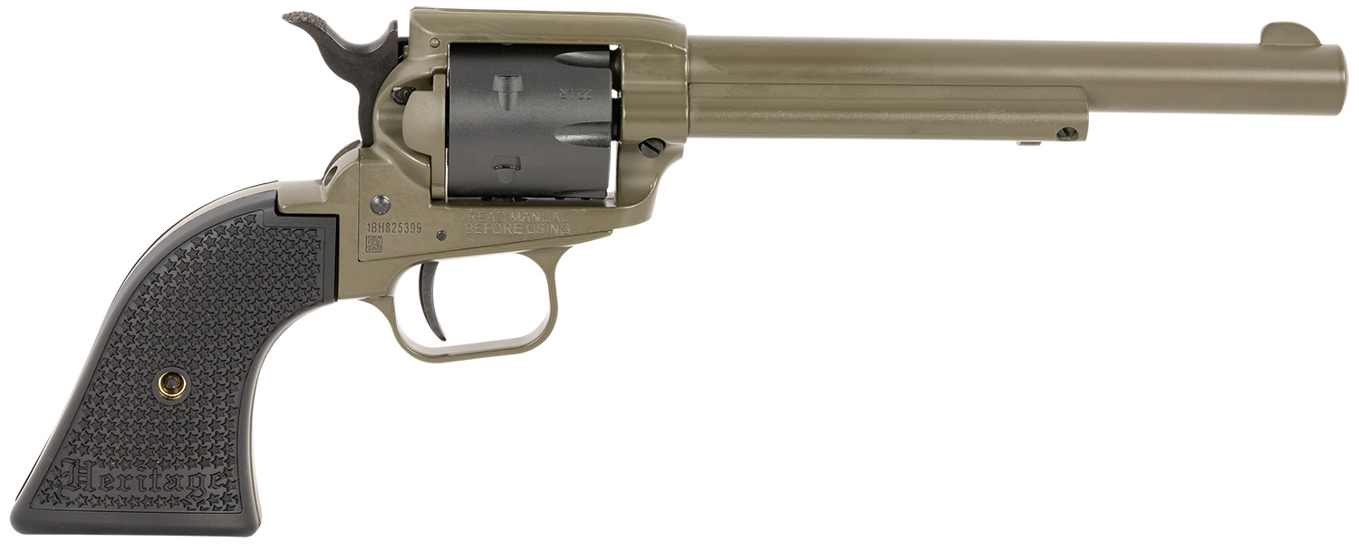 Heritage Manufacturing Rough Rider .22LR Revolver 6.50" 6rds, OD Green/Black - RR22T6 - Heritage