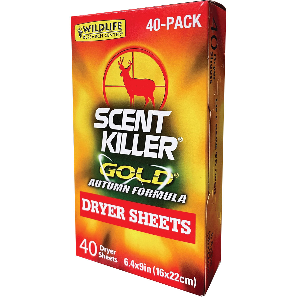 Wildlife Research Scent Killer Gold Autumn Formula 6.40" x 9" Dryer Sheet, Pack of 40 - Wildlife Research