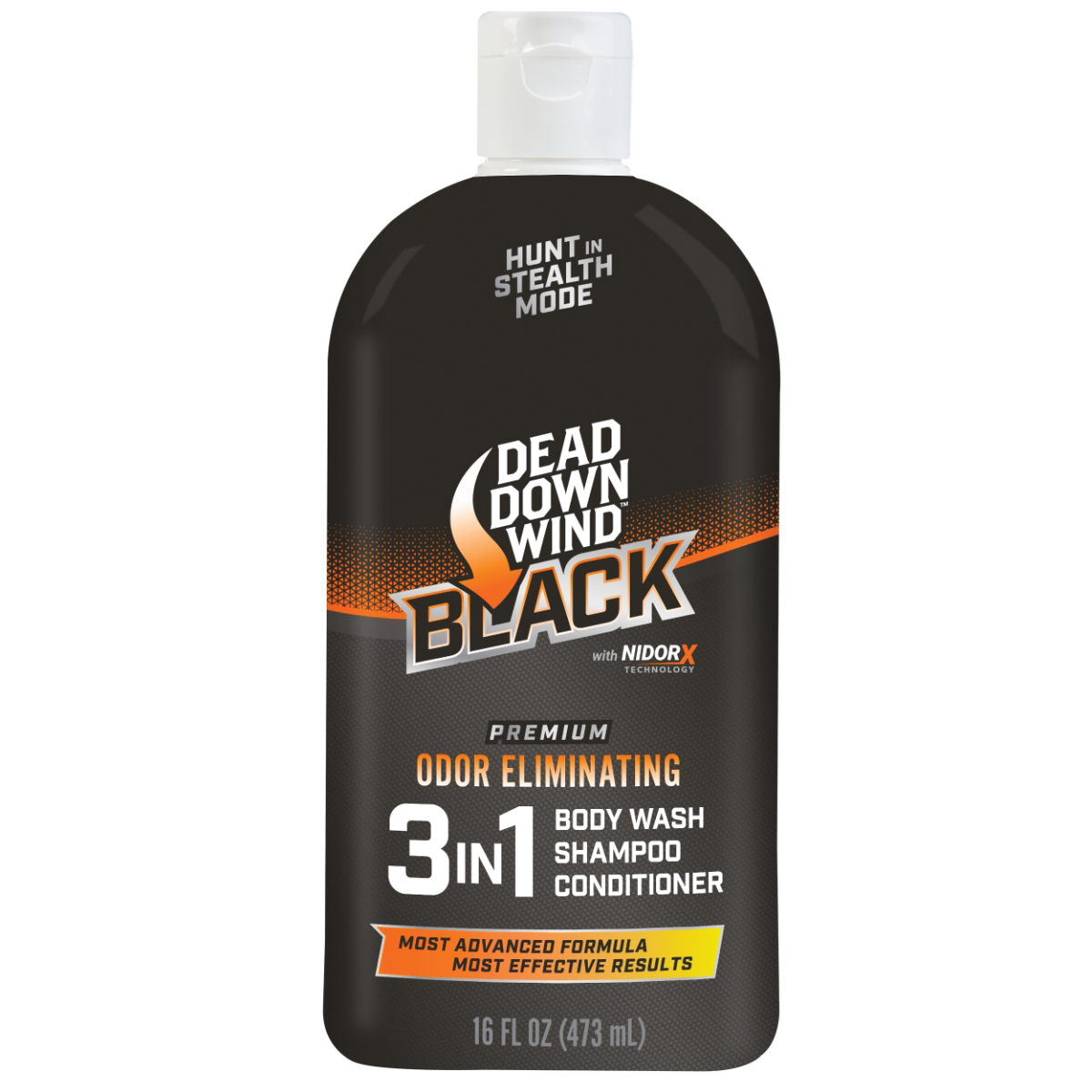 Dead Down Wind Black Premium Unscented 3-in-1 Body Wash/Shampoo/Conditioner, 16 oz Bottle - Dead Down Wind