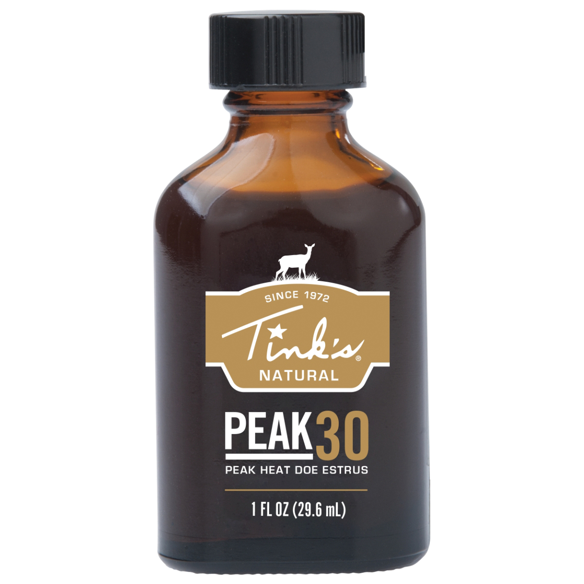 Tink's PEAK30 Premium Doe Estrus Deer Urine, 1 oz Glass Bottle