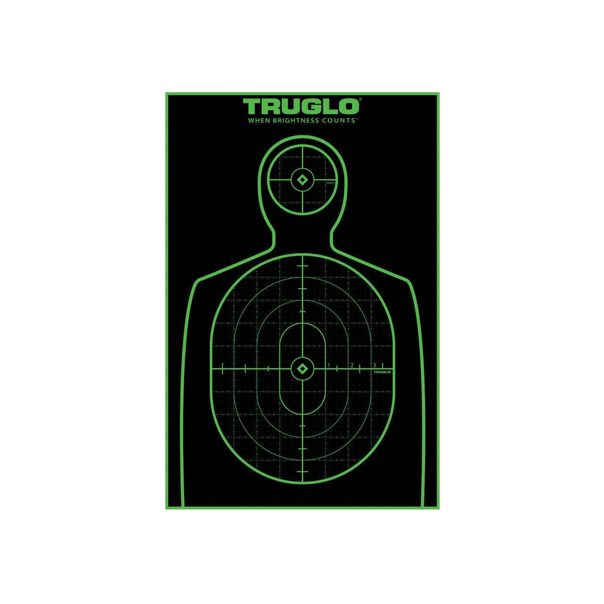 TruGlo Handgun Silhouette Target 12" x 18", Black/Green - Truglo