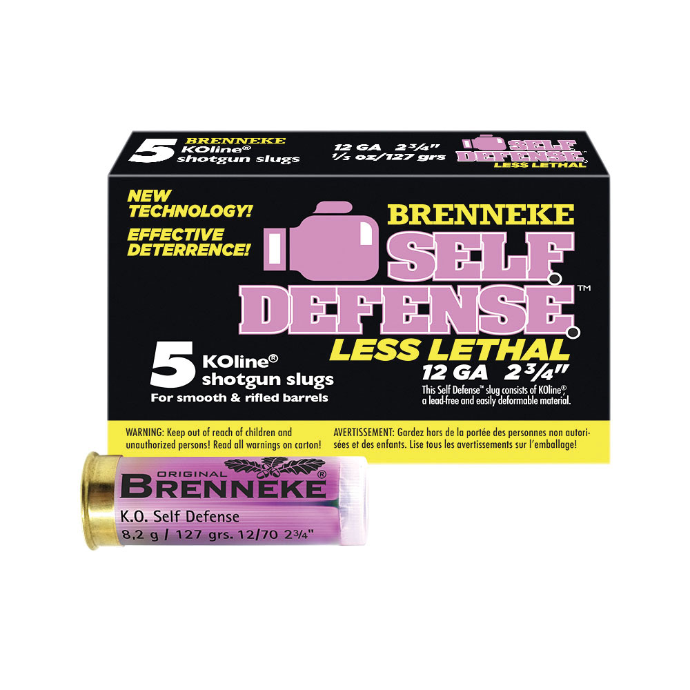 Brenneke Self-Defense 12 Gauge Shotshell Slug, 127 gr 5rds - Brenneke Usa