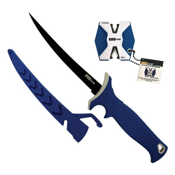 AccuSharp Fixed Knife Royal Blue - Reliable Fixed Blade with Sleek Handle for Versatile Use - 736C - Accusharp