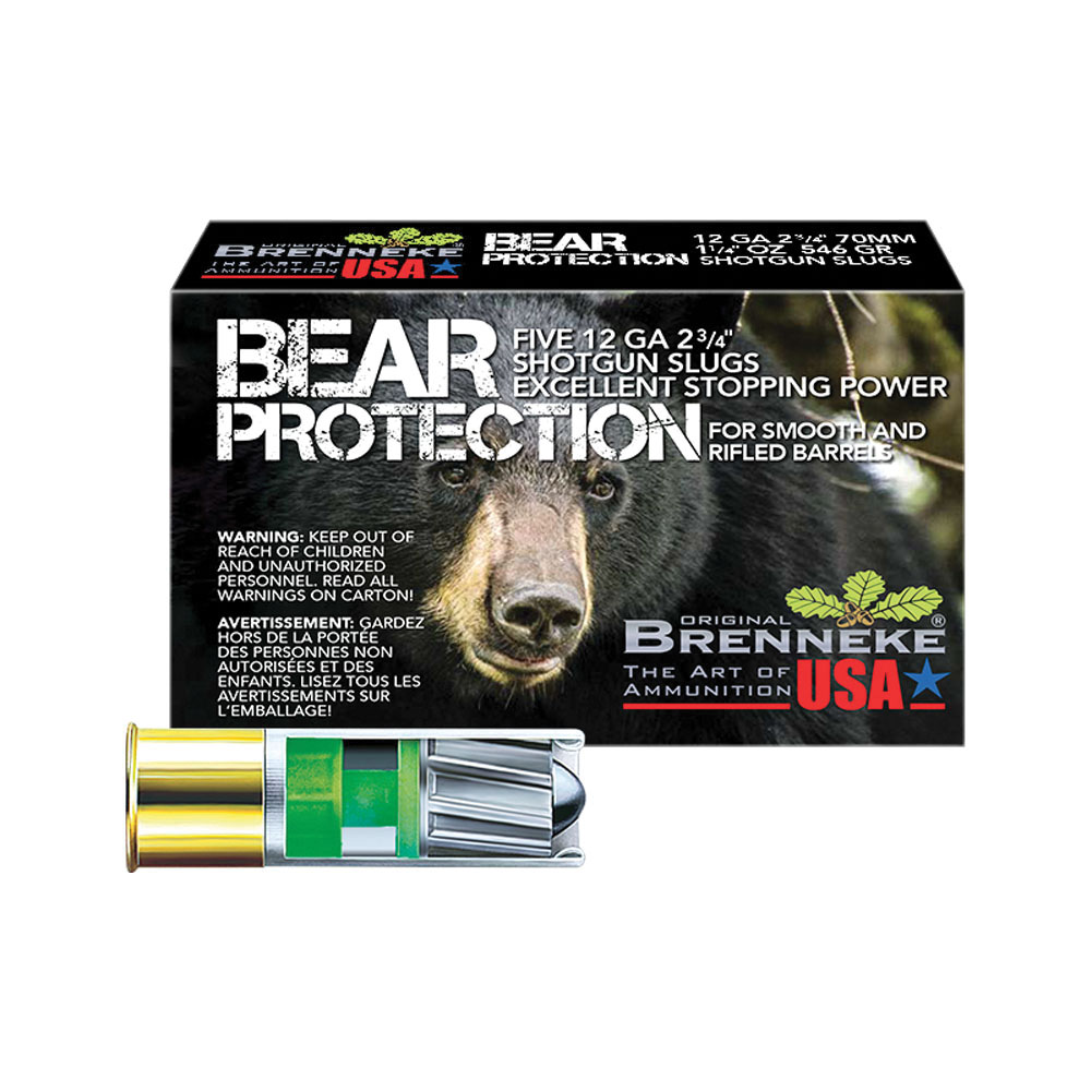 Brenneke Bear Protection 12 Gauge Shotshell Slug, 525 gr 5rds - Brenneke Usa