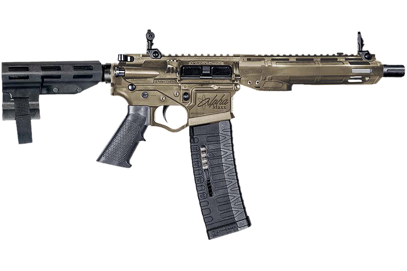 ATI ALPHA MAXX PISTOL  FDE   300 BLK 8.5" with POLYMER  7"MLOK RAIL AND A 30RD MAG pistol - Ati