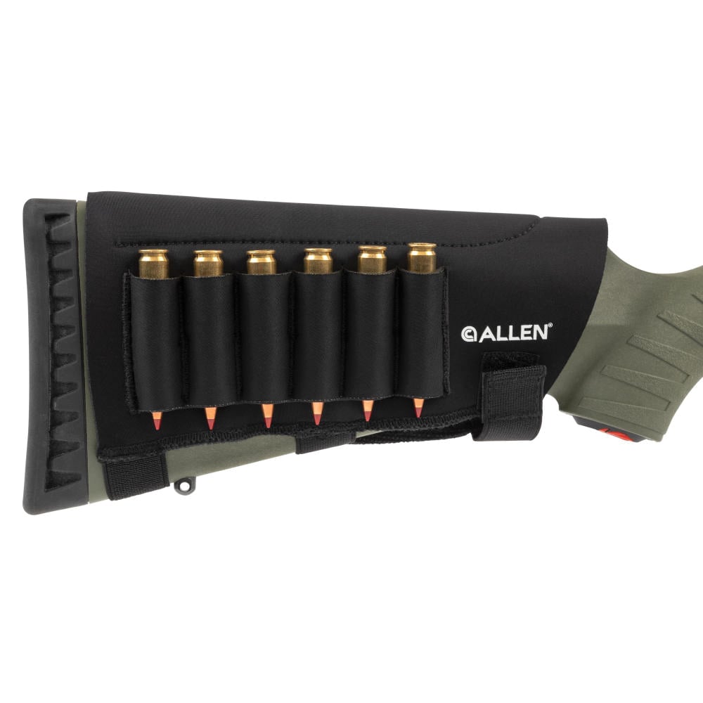 Allen Mesa .223 Cal/.300 Win Mag Buttstock Shell Holder, 6 Cartridges Black - Allen