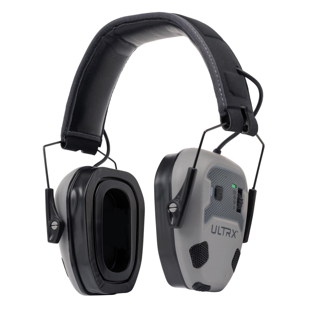 ULTRX 22 dB Bionic Fuse Bluetooth Electronic Earmuffs, Cement Gray