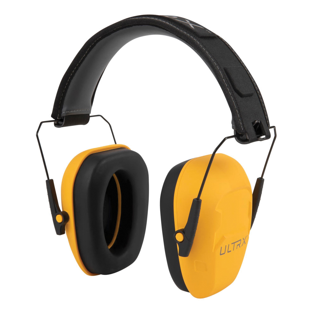 ULTRX 23 dB Ultra Slim Fit Shield Passive Earmuffs, Yellow - Ultrx