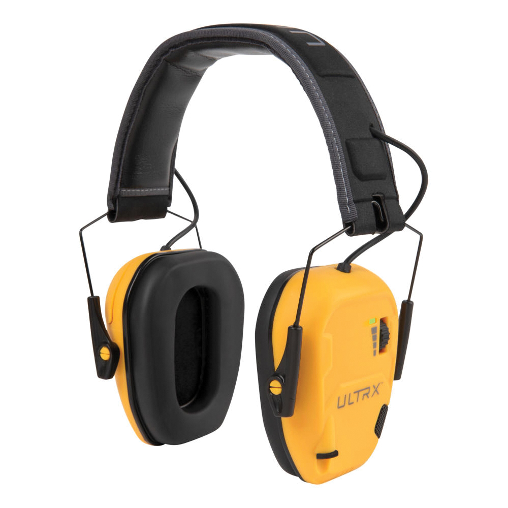 ULTRX 22 dB Bionic Electronic Earmuffs, Yellow - Ultrx