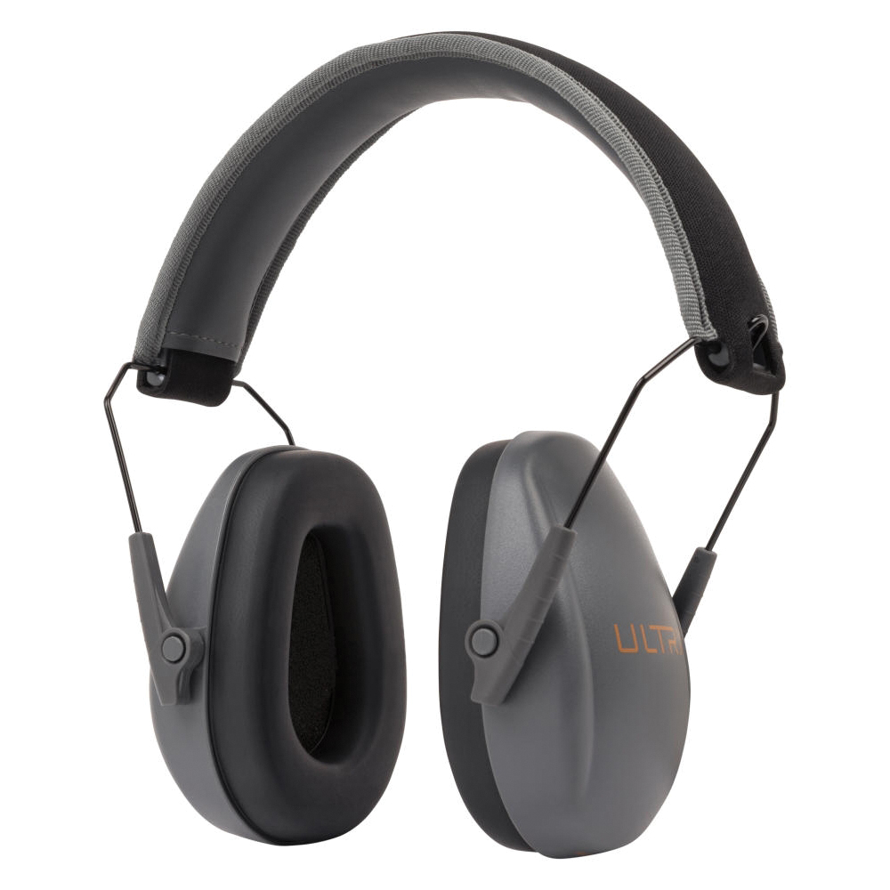 ULTRX 23 dB Slim Profile Passive Earmuffs, Gray - Ultrx