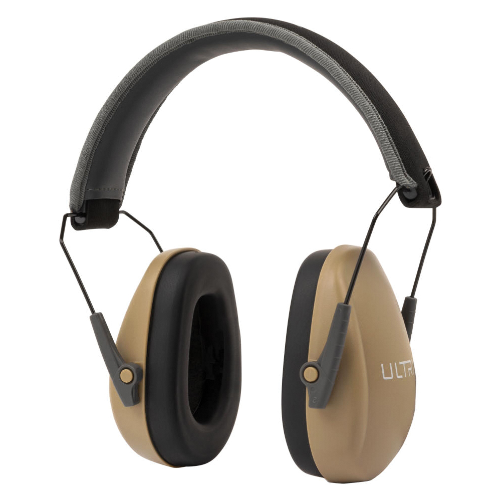 ULTRX 23 dB Slim Profile Passive Earmuffs, Taupe - Ultrx