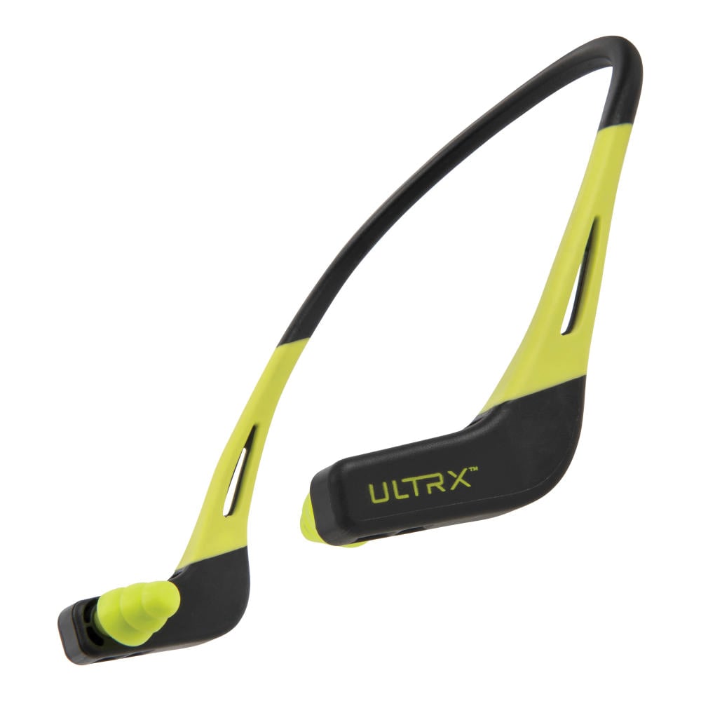 ULTRX 22 dB Wave Banded Earplugs, Gray/Yellow - Ultrx