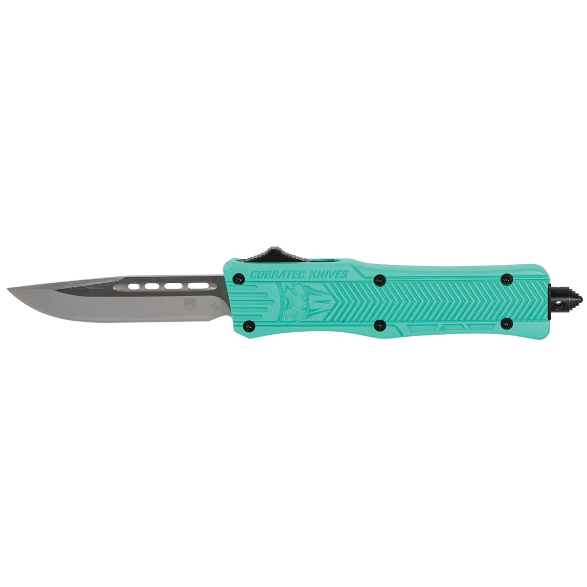 Cobra TEC Knives LLC CTK-1 Small OTF Knife Plain, Teal - Cobratec Knives Llc