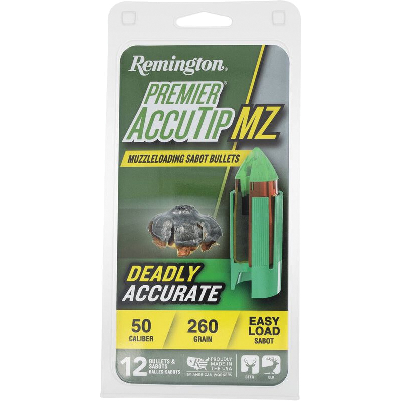 Remington Premier Accutip .50 Cal BJPT Sabot Slug Muzzleloader Bullet, 260 gr 12rds - Remington