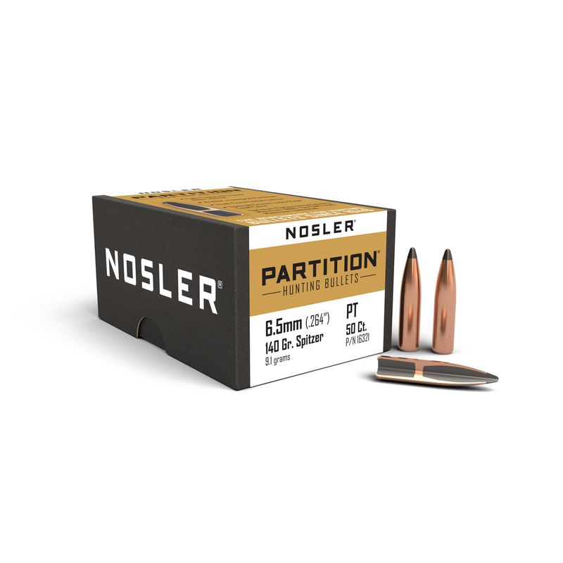 Nosler 6.5mm (.264) 140gr Partition Spitzer Bullets 50ct - 16321