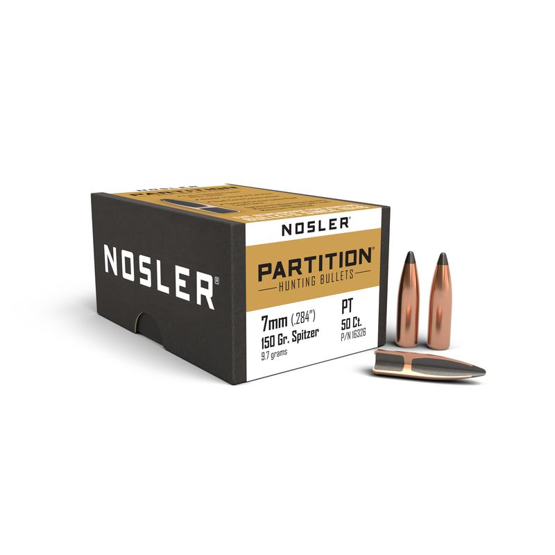 Nosler 7mm (.284) 150gr Partition Spitzer Bullets 50ct - 16326