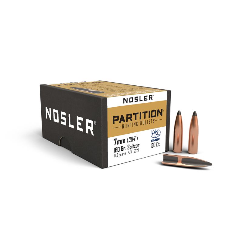 Nosler 7mm (.284) 160gr Partition Spitzer Bullets 50ct - 16327