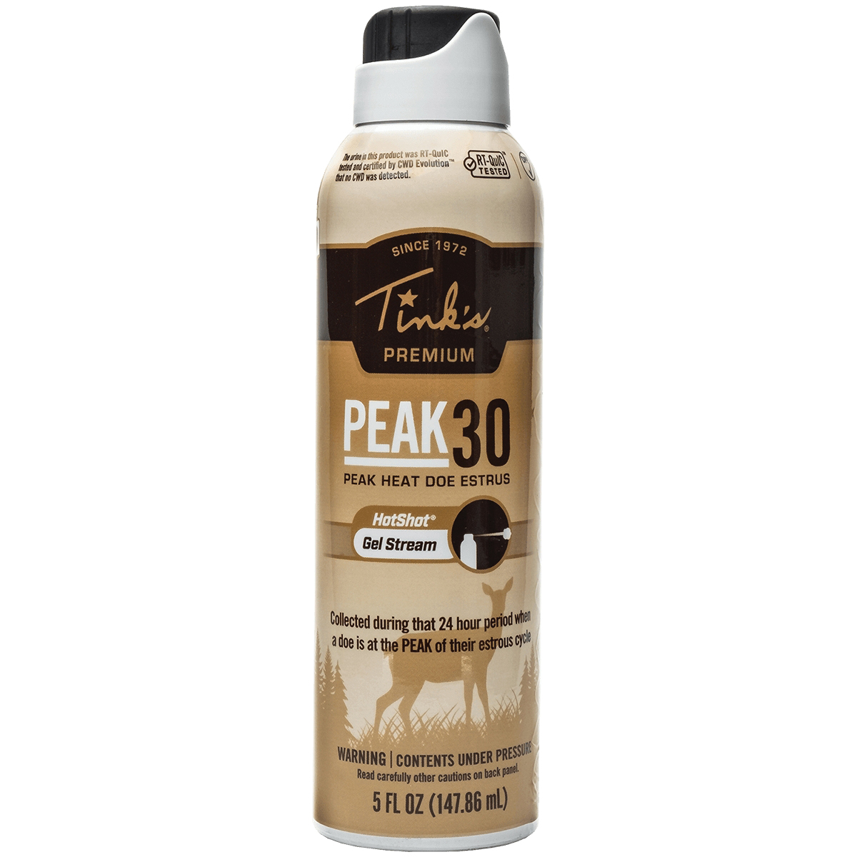 Tink's PEAK30 Premium Doe Estrus Deer Urine Gel Stream, 5 oz Can