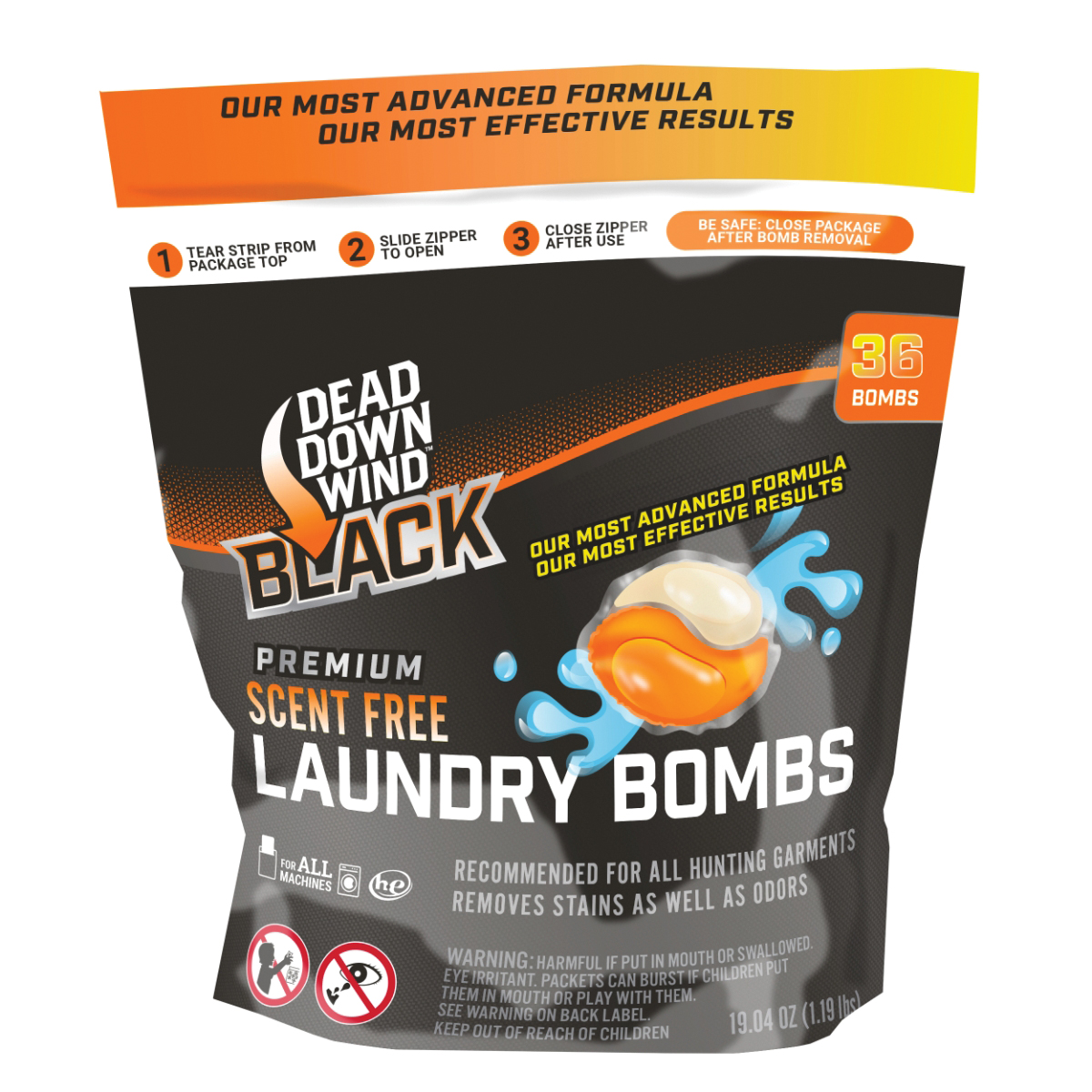 Dead Down Wind Black Premium Laundry Bombs 36-Count Unscented Laundry Detergent - Dead Down Wind