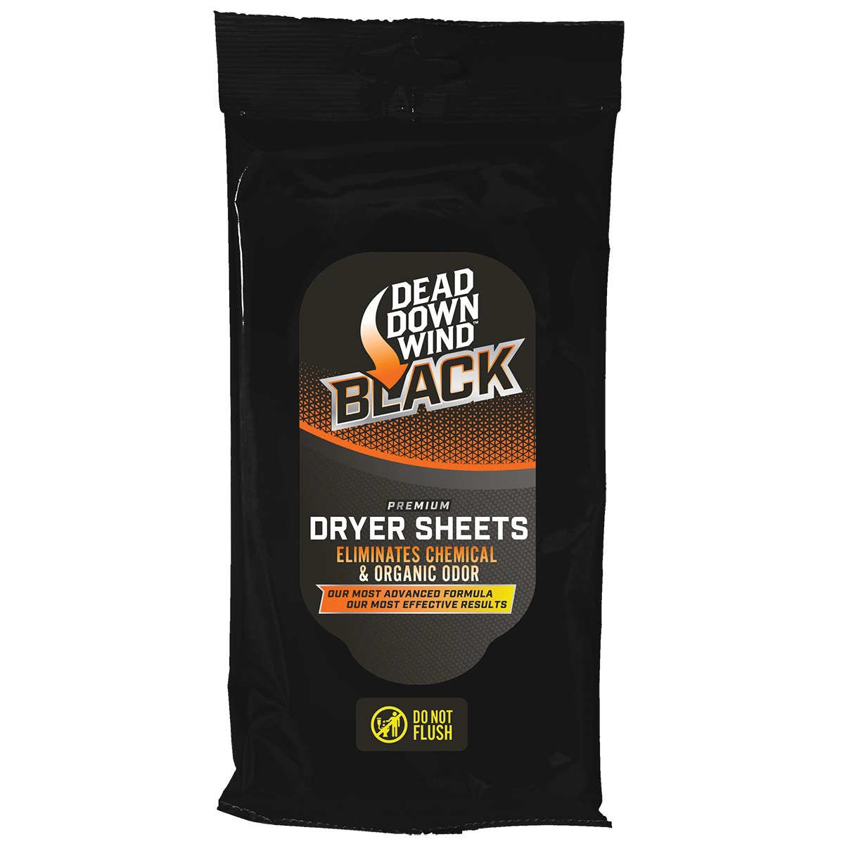Dead Down Wind Black Premium 8" x 7" Unscented Dryer Sheet, Pack of 40 - Dead Down Wind