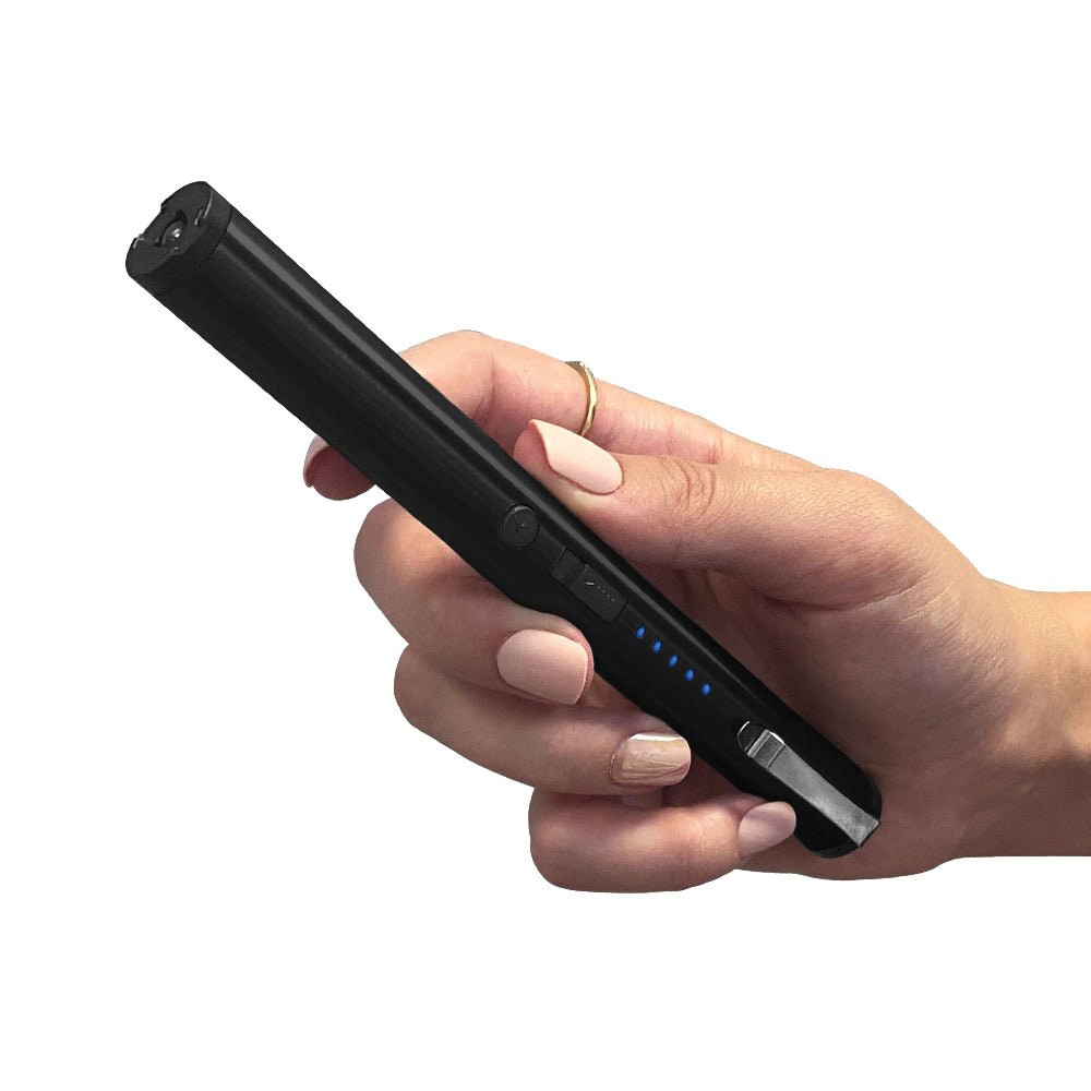 Guard Dog Enlight 0.60" x 6.60" Rechargeable Stun Gun Pen w/Flashlight, Black - Guard Dog