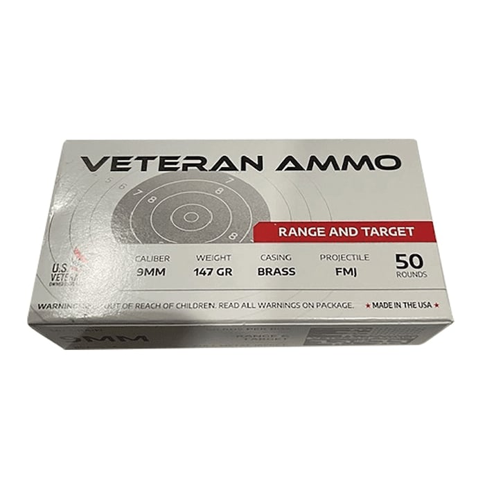 Hyperion Munitions Veteran 9mm 147 gr FMJ Ammo, 50rds - HMBX914