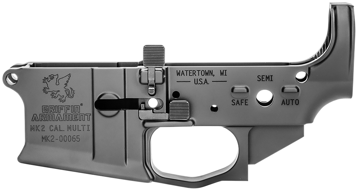 Griffin Armament MK2 Stripped Lower Receiver, Black - MK2AL - Griffin Armament