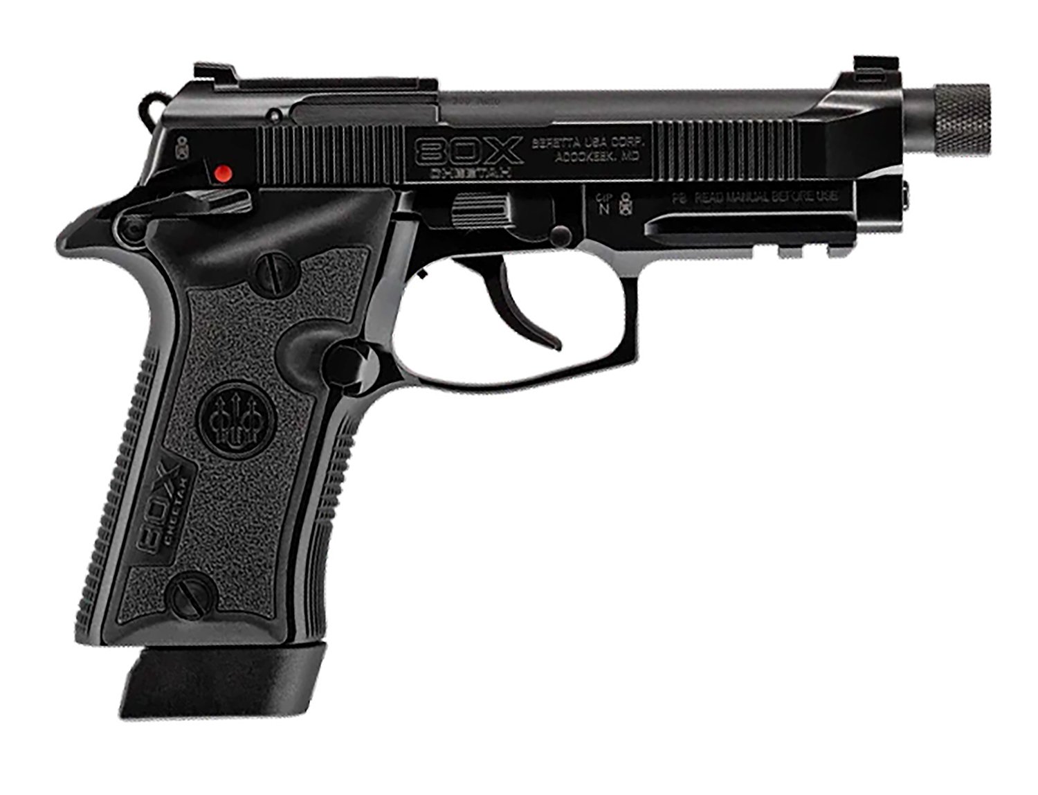 Beretta 80X Cheetah Tactical Urban 4.4" Threaded Barrel .380 ACP 15rd Pistol, Black - J80XTU15 - Beretta