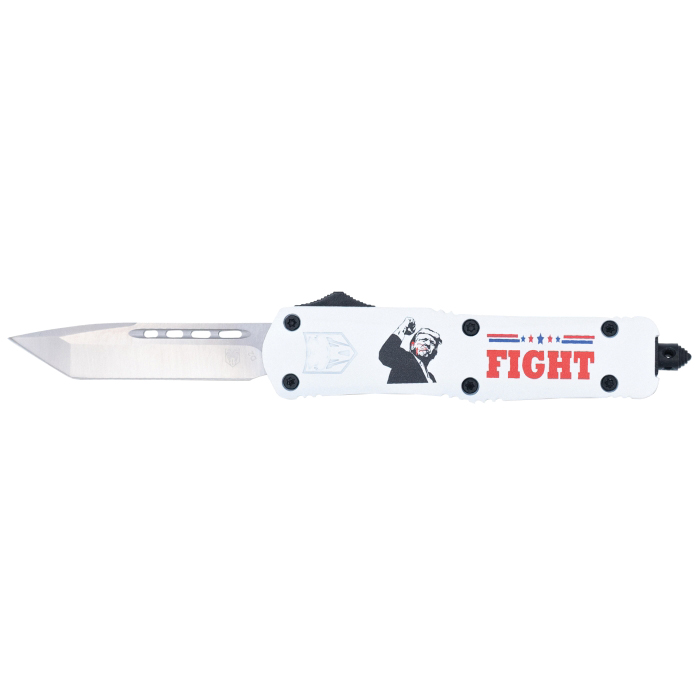 Cobra TEC Knives LLC Medium FS-3 Trump Fight 2024 OTF Knife Tanto, White - Cobratec Knives Llc
