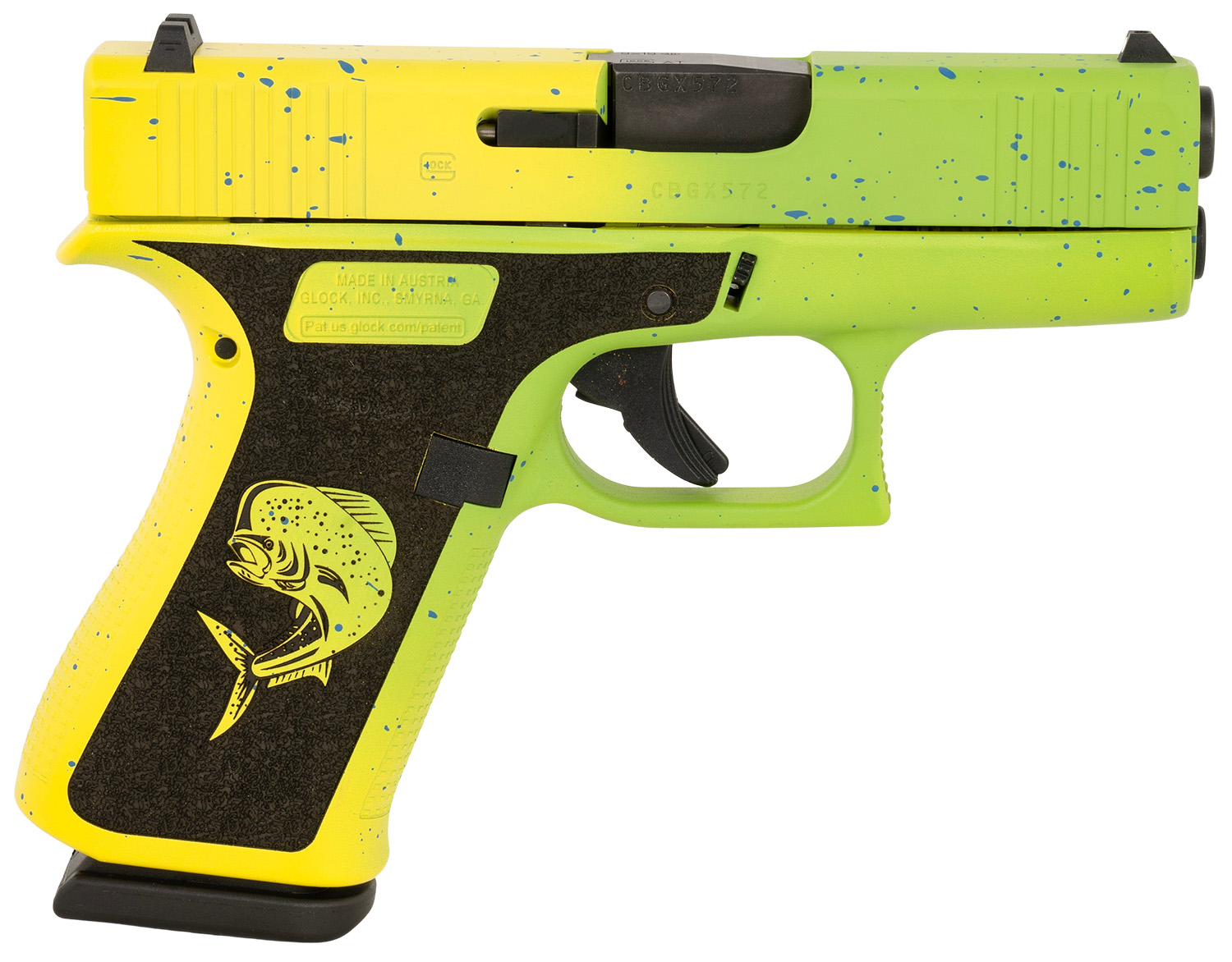 Glock G43X Subcompact 9mm 3.41" 10rds, Mahi Frame & Slide - Glock