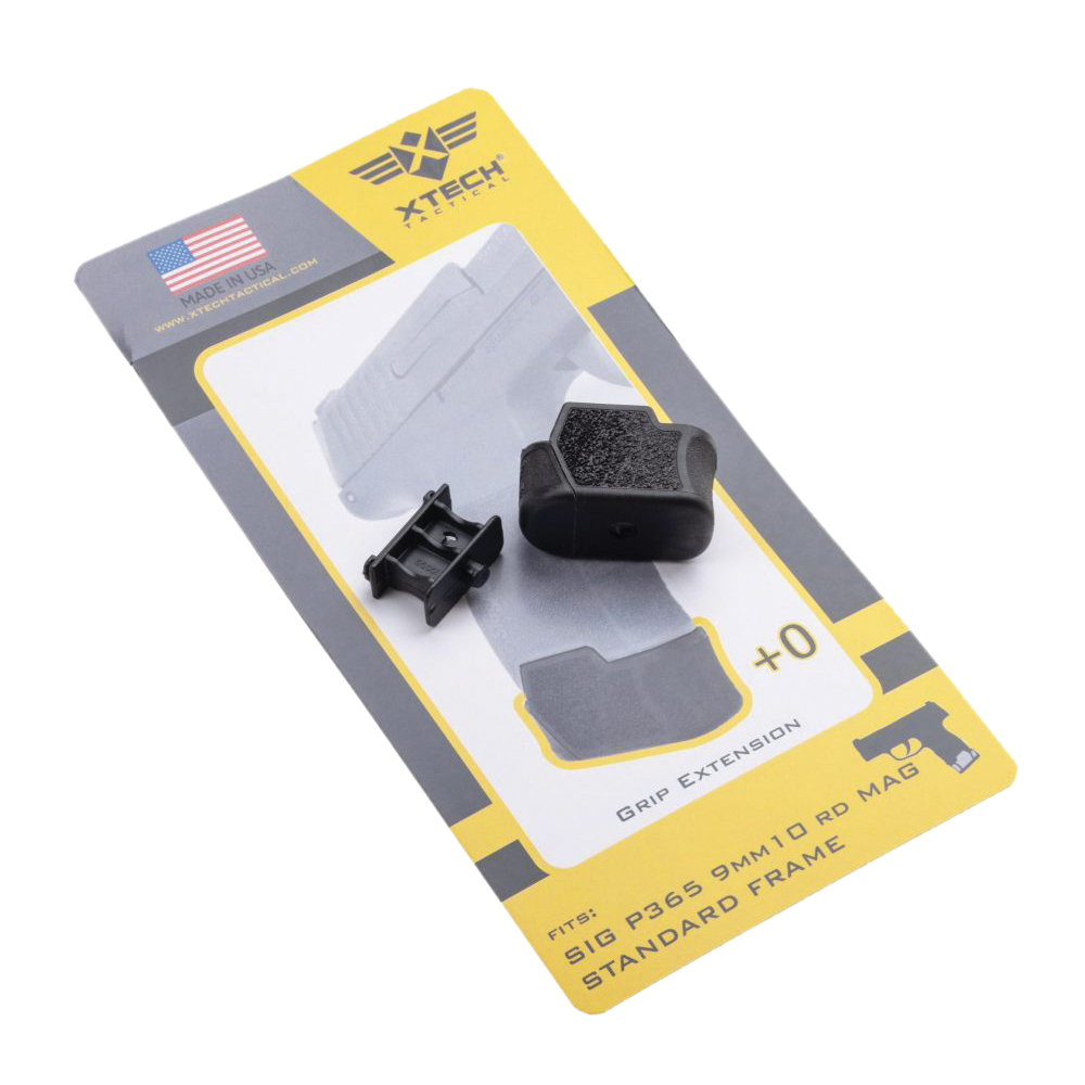 Xtech Tactical MTX 365 Magazine Extension Fits Sig Sauer P365, Black - Xtech Tactical