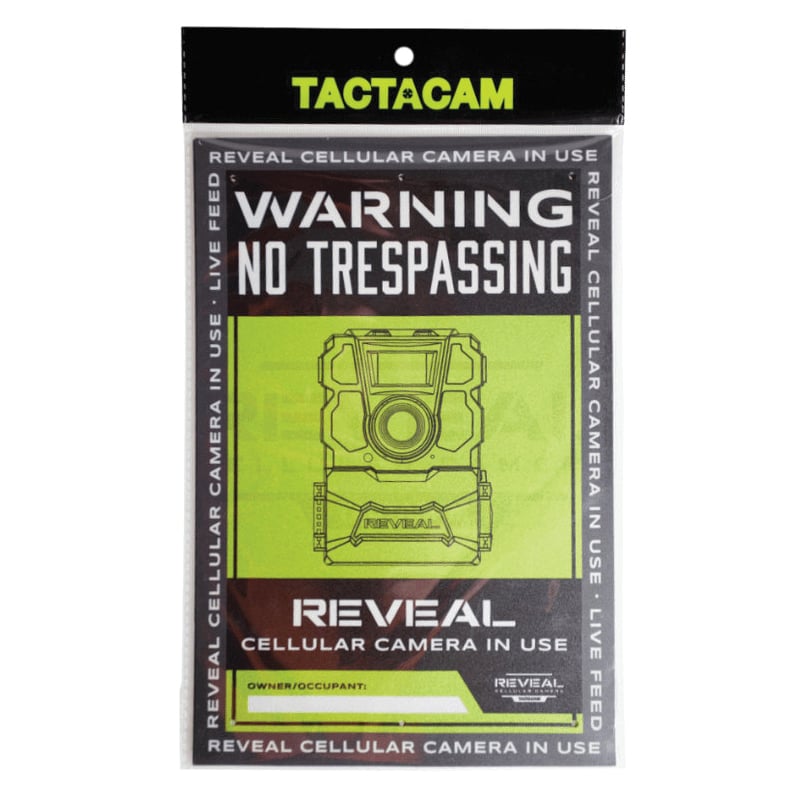 Tactacam Reveal No Trespassing Sign For Reveal Cellular Camera, Pack of 3 - Tactacam