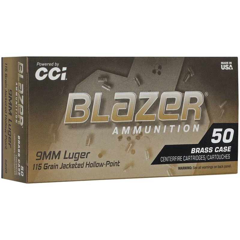 CCI Blazer Brass 9mm 115 gr JHP 50rds - Cci