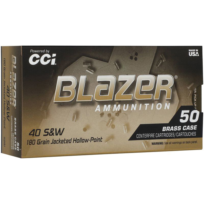 CCI Blazer Brass .40 S&W 180 gr JHP 50rds - Cci