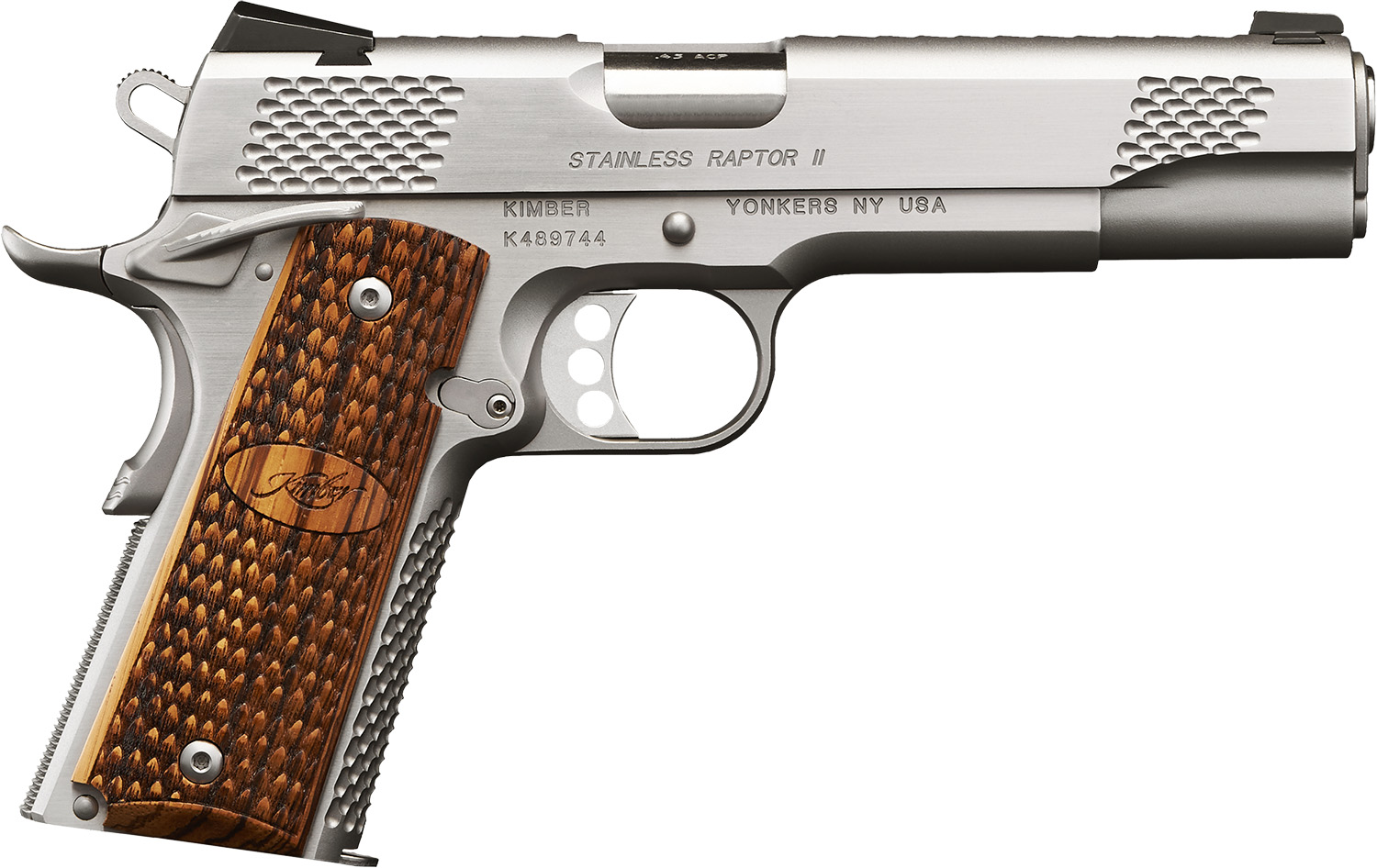 Kimber Stainless Raptor II 10mm 5" 8rds, Satin Silver - Kimber