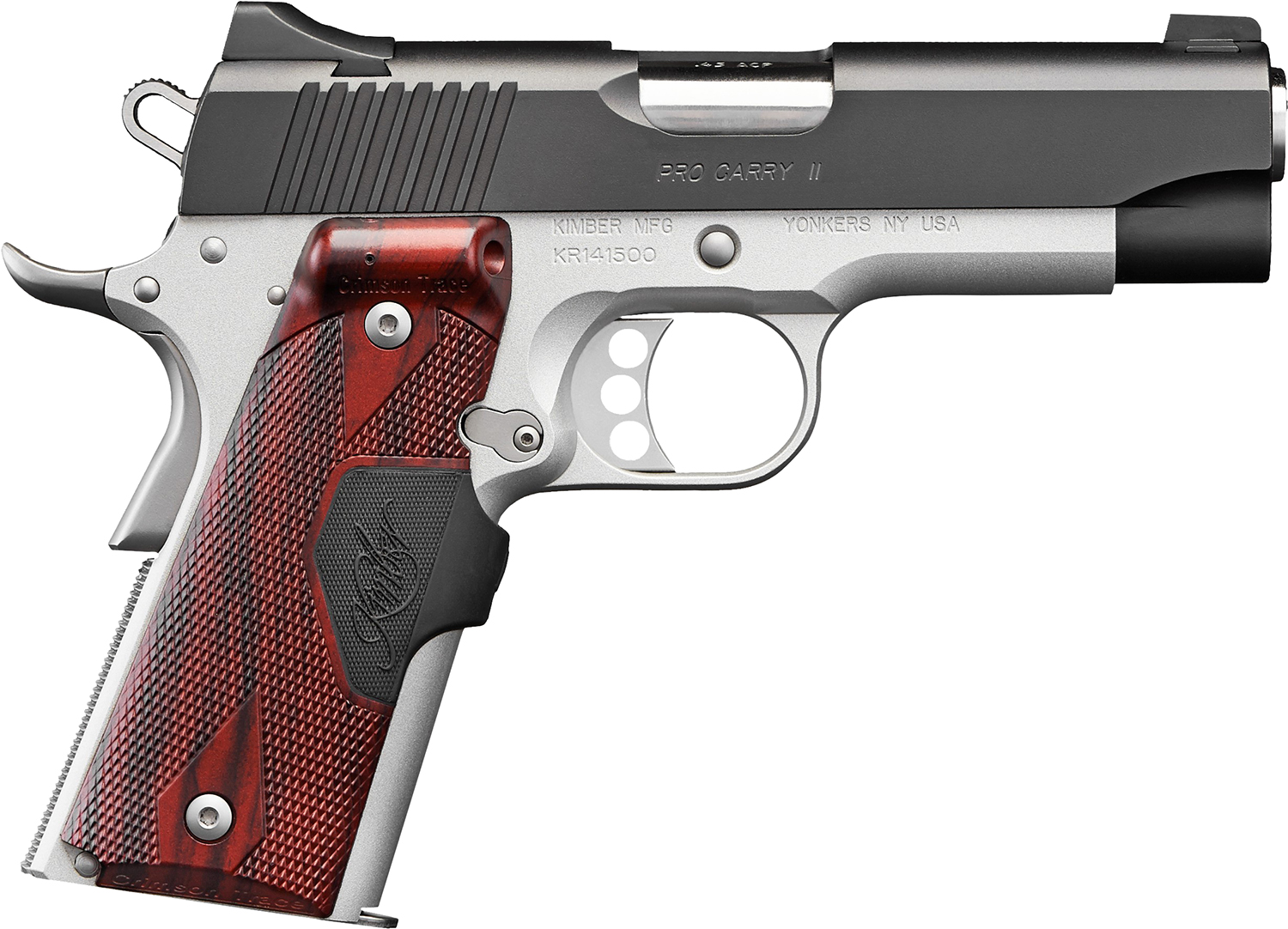 Kimber Pro Carry II Two-Tone LG 4" .45 ACP 8rd Pistol, Satin Silver - Kimber