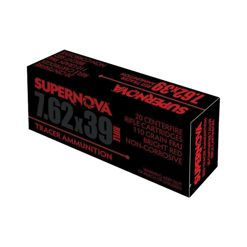 Supernova 7.62x39mm 110gr FMJ 20rds - Bright Red - Supernova