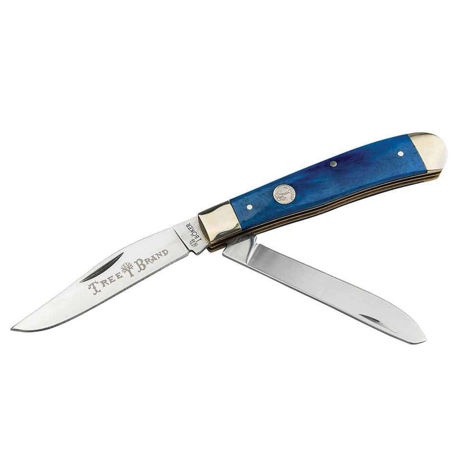 Boker Manufactory Traditional Series 2.0 Trapper Folding Knife Clip Point/Spey, Blue - Boker Usa
