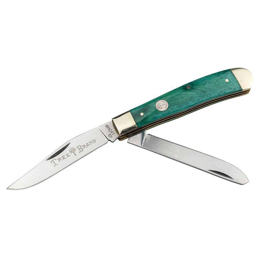 Boker Manufactory Traditional Series 2.0 Trapper Folding Knife Clip Point/Spey, Green - Boker Usa
