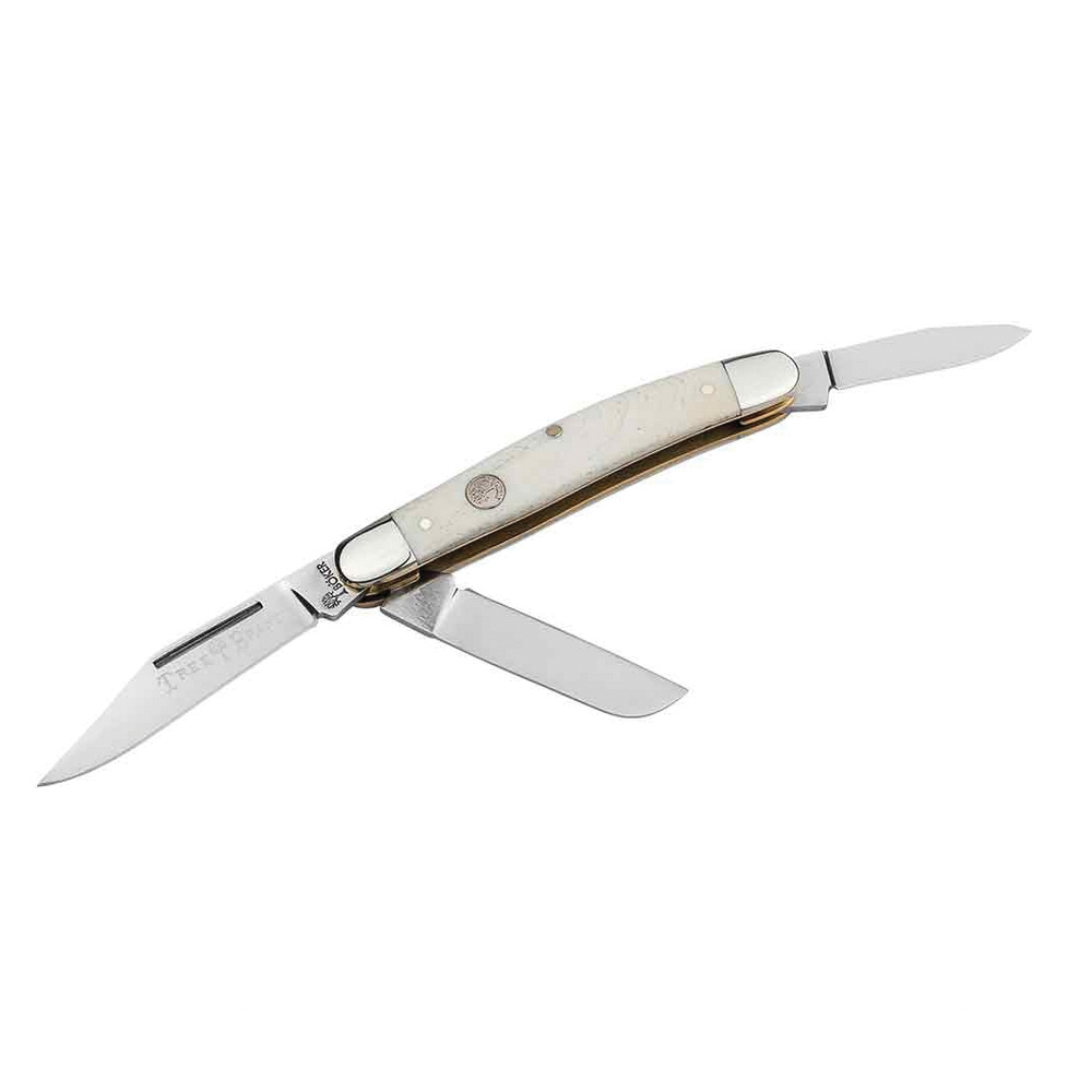 Boker Manufactory Traditional Series 2.0 Medium Stockman Folding Knife Clip Point/Sheepsfoot, White - Boker Usa