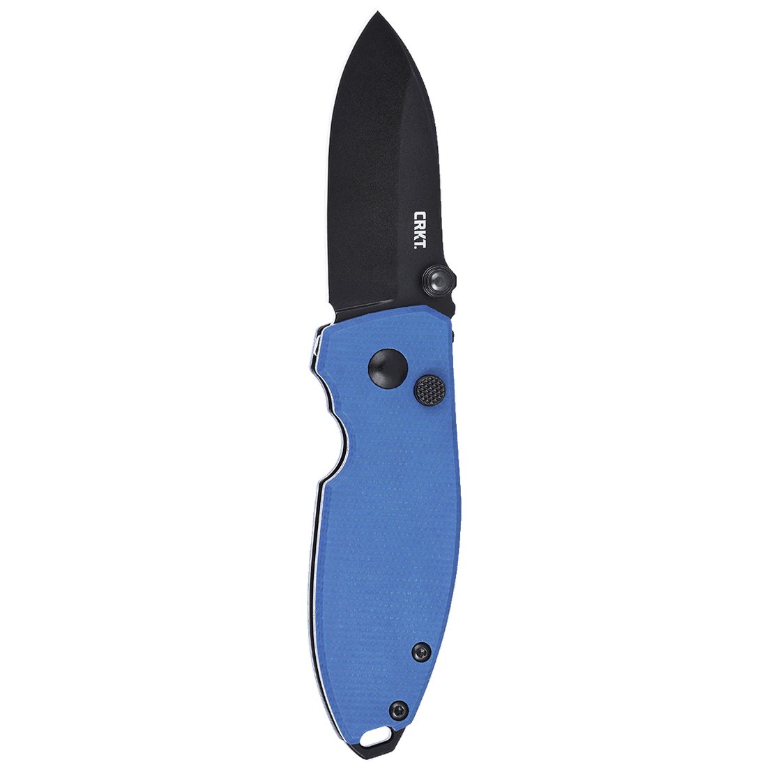 CRKT Squid Button Lock Folding Knife Drop Point, Blue - Crkt