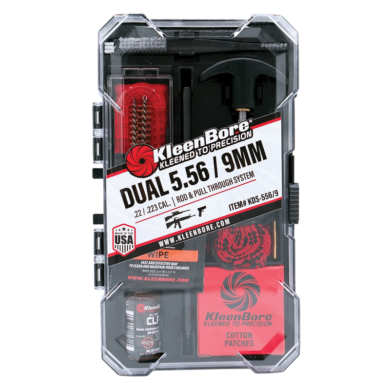 KleenBore 5.56x45mm/9mm Cleaning Rod and Pull-Through System Combination Kit - Kleenbore