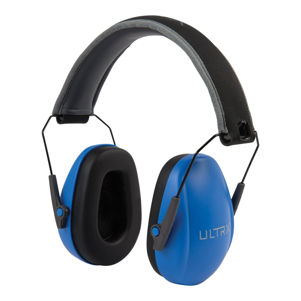 ULTRX 23 dB Slim Profile Youth Passive Earmuffs, Blue - Ultrx