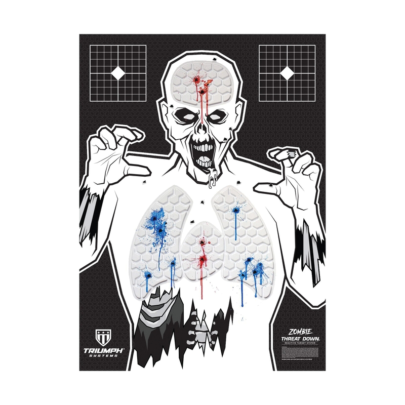 Triumph Systems Threat Down Zombie Reactive Splatter Range Target, Black/White - Triumph Systems