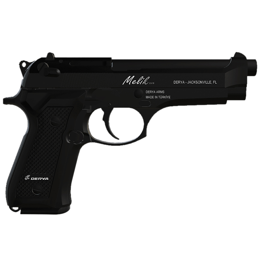 Derya Melik 9mm 4.90" 15rds, Black - Derya