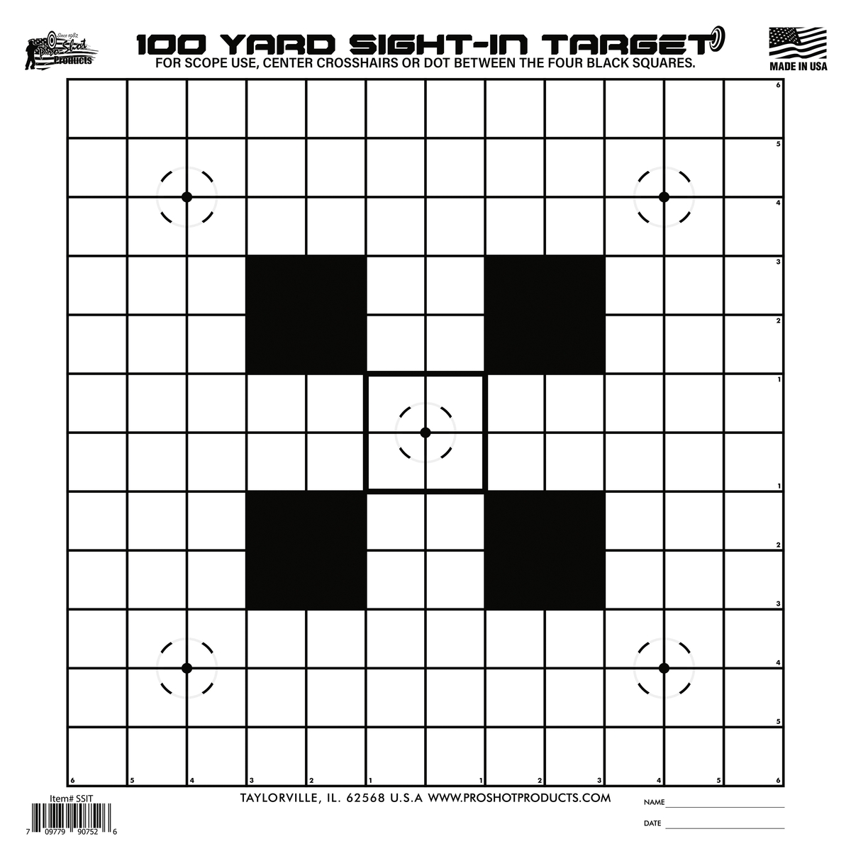 ProShot Sight-In Target, Black - Proshot